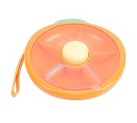 Riuulity 5 Snacking Compartments with Interactive Button Snack Container Spinner Leakproof Detachable ABS Material Ideal for On The Go Home Travel (Orange)