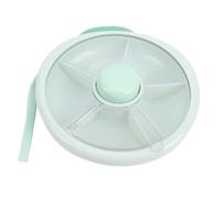 Riuulity 5 Snacking Compartments with Interactive Button Snack Container Spinner Leakproof Detachable ABS Material Ideal for On The Go Home Travel (Green)