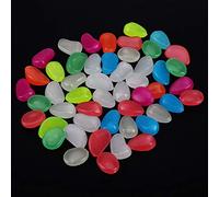 Riuulity 50pcs Colorful Night Light Stone Artificial Luminous Pebbles Garden Glow In The Dark Pebbles for Fish Tank Vase Wall Decor