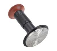 Riuulity 58mm Coffee Tamper, Stainless Steel Ground Tamper with Press Tamper Tool, Walnut Wood Handle, Spring Loaded Press for Even Compaction, Ergonomic and Efficient