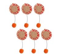 Riuulity 6pcs Cat Teaser Replacement, Interactive Cat Wand Attachments Toy for Indoor Outdoor Play Strengthen Bond (Red)