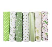 Riuulity 7 Piece Cotton Fabric Bundle with Floral Pattern for DIY Sewing and Craft Cloth for Cushion Cover Wallet Tablecloth (25 * 25cm)