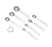Riuulity 7 Piece Stainless Steel Measuring Spoons Set Stackable for Easy Storage Baking Accessory for Dry or Liquid Ingredients