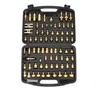 Riuulity 77pcs Automotive Air Conditioning Test Kit, Comprehensive Brass AC Detection Tools Connector Repair Kit for Car Auto AC