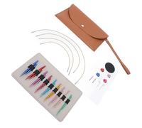 Riuulity 9 Pairs Interchangeable Circular Knitting Needles Set with Flexible Cable and PU Case for Knitting Socks Hats Sweaters