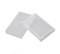 Riuulity 96 Well Cell Culture Plate, Made From Transparent Polystyrene, Numbered for Easy Observation, Ideal for Various Scientific Settings, Angled Design, Sterile, Clear, 1 per Pack (Flat Bottom)