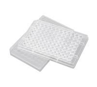 Riuulity 96 Well Cell Culture Plate, Made From Transparent Polystyrene, Numbered for Easy Observation, Ideal for Various Scientific Settings, Angled Design, Sterile, Clear, 1 per Pack (U Shaped