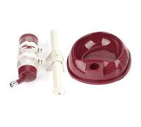 Riuulity Adjustable Dog Bowl Feeder for Pets, Safe Eco-Friendly Non-Toxic Dispenser, 500ml Water Bottle, 1,800g Food Bowl, Easy to Clean, Fits Various Size Dogs, Food Grade Plastic Material (Brown)