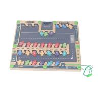 Riuulity Alphabet Letter Maze, Activity Toy to Develop Motor Skills, Improve Memory, for Kids Ages 2-5, Wooden Color Sorting Maze Toy