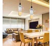 Riuulity Aluminum Plating E27 Lamp Base with Switch, Beautiful Pendant Light Accessories for Balcony Storeroom, Silver (Silver)