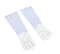 Riuulity Antifreeze Gloves for Dry Ice Handling Liquid Nitrogen Safety Protective with Thickened Leather Palm and Double Stitched Wrist 60cm Long 23.6in for Laboratory Cold Storage