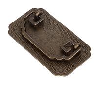 Riuulity Antique Drawer Handle Set with Brass Bat Puller, Rust-Resistant Retro Style Cabinet Handles, Easy Install with 2 Screws, 117g Heavy Duty Pulls for Cabinets, 2.8inch Hole Spacing (Bronze)