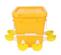 Riuulity Automatic Chicken Waterer Large Capacity Poultry Water Feeder Cups with 2 Gallons Water Bucket and Mounting Hole for Chickens Ducks Geese Turkeys (Yellow Cups)