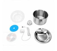 Riuulity Automatic Pet Water Fountain 2L Stainless Steel Cat Water Bowl Dispenser with LED Light & Sensor for Cats Dogs Multiple Pets