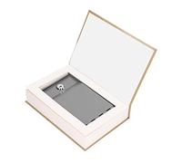 Riuulity Book Safe, Simulation Real Classic Book Storage Box with Key, 22 x 15 x 4.2cm, for Hiding Valuables Jewelry Cash at Home or Travel