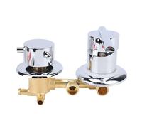 Riuulity Brass Mixing Diverter, Solid Brass Shower Mixer Valve Water Temperature Control G1/2 Male Thread Bathroom Faucet Tap Mixer