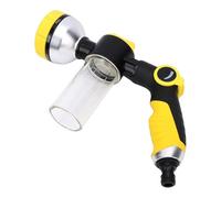 Riuulity Car Wash Nozzle with Soap Dispenser ABS Rubber Handle 8 Spray Patterns Adjustable Foam Water for Garden Hose Car Pet Cleaning