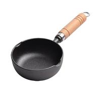 Riuulity Cast Iron Mini Frying Pan, Mini Skillet Saucepan 8cm Deep Hot Oil Pan Nonstick Coating Flat Bottom Induction for Frying Eggs Dumplings