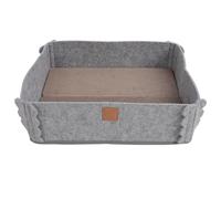 Riuulity Cat Scratcher Cardboard Pad Box Board Large Cat Scratching Bed Lounge with Roomy Design for Indoor Cats to Scratch Play and Rest ((Gray))