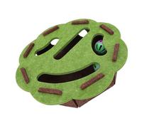 Riuulity Cat Scratcher Maze Box, Interactive Kitty Nail File Enrichment Toy for Mental Stimulation and Claws Maintenance, Indoor Kitten Felt Puzzle Box (Round (Green Brown) Diameter 30cm)