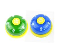 Riuulity Claw Print Pet Training Bell Desk Bell Call with Non Slip Base and Crisp Sound for Dogs and Cats Communication (Blue and Green)