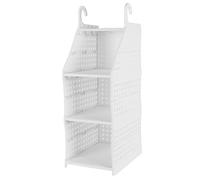 Riuulity Closet Hanging Organizer Large Capacity Foldable Storage Basket with Sturdy PP Material and Reinforced Hooks for Bedroom Laundry Room Dormitory Closet (3 Tier)