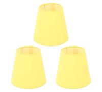 Riuulity Cloth Fabric Lampshade Exquisite Workmanship 400g/14.1oz, 3pcs High Transmittance Fabric Lampshade Dust Cover for Villa, Bedroom, E14 Bulb (Lemon Yellow)