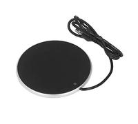 Riuulity Coffee Mug Warmer USB Powered 55°C Smart Constant Temperature Plate Insulation Coaster Hot Drink Warmer for Office Home Use Aluminum Alloy Tempered Glass 10.3cm (Silver)