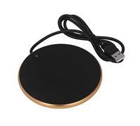 Riuulity Coffee Mug Warmer USB Powered 55°C Smart Constant Temperature Plate Insulation Coaster Hot Drink Warmer for Office Home Use Aluminum Alloy Tempered Glass 10.3cm (Gold)