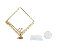 Riuulity Crystal Ball Decor, Iron Art Rhombus Stand with Dazzling Light Effect, Modern Farmhouse Home Decor, Long Lasting Luster, Minimalist Ornament for Living Room Entrance Wine