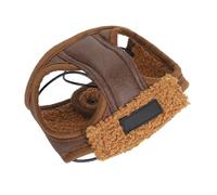 Riuulity Dog Aviation Hat with Ear Flaps PU Leather Cashmere Lined Winter Hat for Small Medium Large Dogs Cold Weather Walking Party (M)