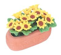 Riuulity Dollhouse Potted Flower Realistic Model Bright Color Decoration Mini Garden, for Dollhouse Collectors, Children Role-Playing Games