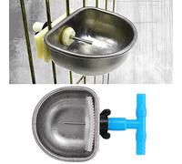 Riuulity Durable Drinker Nipple Bowl, High Sensitivity Automatic Housing for, 5 Pieces of Stainless Steel Bowl (Small stainless steel tee)