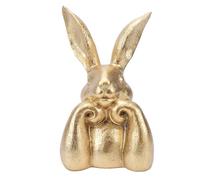 Riuulity Easter Bunny Figurine, Gold Statue Decor for Home Table Centerpieces, with Detailed Finish for Shelf Mantel Living Room, 13x11x22cm