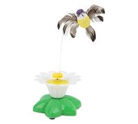 Riuulity Electric Flying Bird Cat Toy with 360° Rotating Movement for | Lifelike Fluttering Sound, AAA Battery Operated, Plastic Base, 11cm Bird Width, 20cm Steel Wire, for Kitten & Small Animals
