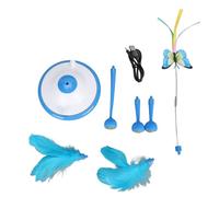 Riuulity Electric Interactive Kitten Toy Electric Rotating Cat Toy with 2 Speeds Irregular Motion Anti Tip Base 1500mAh Battery for Cats Kittens Interactive Play (Royal Blue)