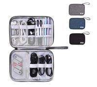 Riuulity Electronics Travel Case, Oxford Cable Organizer for Charger (Grey)