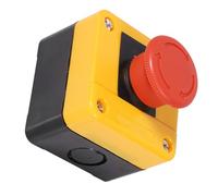 Riuulity Emergency Stop Mushroom Push Button Switch Durable Plastic Cover for Electromagnetic Starter, Contactors, Relays, 1Pc for Industrial Use