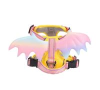 Riuulity Escape Proof Pet Harness 3D Wings Design Adjustable Soft Dog Cat Harness with Customizable Chest Straps for Outdoor Walking Travel