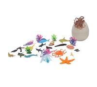 Riuulity Exploring the Marine World with 27 Pieces of Marine Animal Figure Models, Quality Sensory Stimulation Toy Set for Children, Suitable for Children Over 3 Years Old