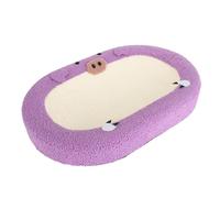 Riuulity Extra Large Cat Scratcher Bed Sisal Cat Scratch Bowl 24 Inch Oval Concave Scratcher Lounge with Non Slip Bottom and Snug Fit for Indoor Cats Spine Pressure Relief (Pig)