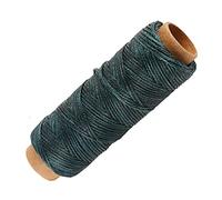 Riuulity Flat Waxed Sewing Thread Strong Durable Hand Stitching Thread for Leather Crafts 1pc 150D 50m (Blackish Green)