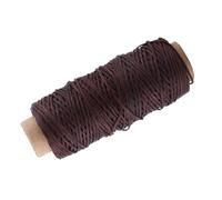 Riuulity Flat Waxed Sewing Thread Strong Durable Hand Stitching Thread for Leather Crafts 1pc 150D 50m (Deep Coffee)