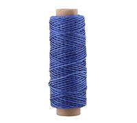 Riuulity Flat Waxed Sewing Thread Strong Durable Hand Stitching Thread for Leather Crafts 1pc 150D 50m (Blue)