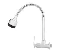 Riuulity G1/2inch Single Cold Water 360 Rotatable Wall Mount Faucet with Premium Copper Stainless Steel for Kitchen Sink Bathroom Vanity