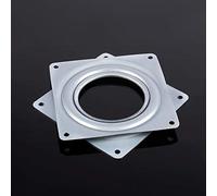 Riuulity Galvanized Steel Rotating Plate Display Base 4in Square Turntable Desk Tool for Kitchen Cabinets, Planters, and Serving Platters At the Table