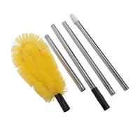 Riuulity Gutter Cleaning Brush Stainless Steel, Nylon Brushes, Labor Saving, 4 Long Rods Difficult Places, with Adjustable Brush for Roof Dust Leaves Debris