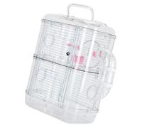 Riuulity Hamster Cage 2 Tier Large Front Door Tunnel Connection Handle with Locking Buckles for Dwarf Hamsters Gerbils Mice Small Animals (2 Tier)