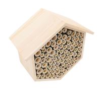 Riuulity Handmade Wooden Bee Hotel, Sturdy Bee House for Garden with Innovative Design, Attract Peaceful Bees, Enhance Pollination Efficiency, Prevent Carpenter Bees From Damage