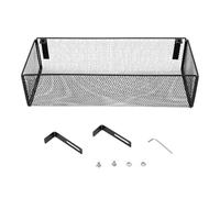 Riuulity Hanging Storage Basket 15kg Carbon Steel 37.5cm Length | Bedside Organizer, Carbon Steel, Adjustable Hooks 1.8 to 5.2 Cm, Fine Grid, Rust Resistant, Bunk Bed, Desk Use